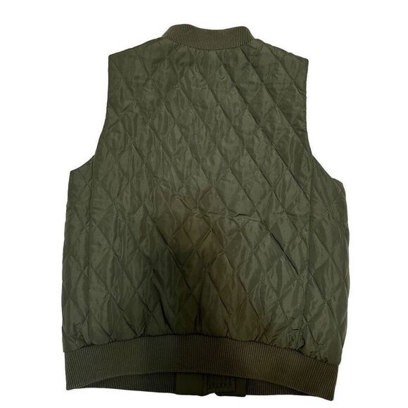 Banana Republic Green Quilted Puffy Puffer Zipper Layering Fall Outdoors Pockets - Picture 2 of 7